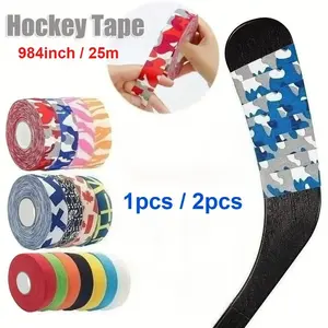1 Roll/2 Roll 2.5cmx25m Ice Hockey Grip Tape, Multi-Purpose Anti-Slip Hockey Stick Tape, Colorful Athletic Sports Tape, Durable Poly Material