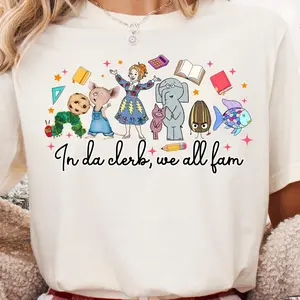 Children's Books In Da Clerb We All Fam T-Shirt, Teacher Life Sweatshirt, Teacher Shirt, Kindergarten Shirt Gift For Teacher, Read Book Sweatshirt