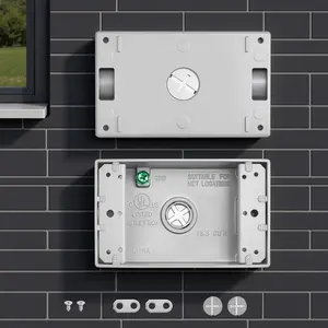 VEVOR Outdoor Electrical Box, 4.5x 2.8x 2 in, Weatherproof Outlet Junction Box, Suitable 1/2-Inch or 3/4-Inch Electrical Conduit, 18.3 Cu. In Large Capacity Plug Receptacle Protector, 4PCS, Gray