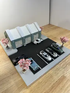 Hot Wheels Diorama - 1:64 3-Car Garage - Green