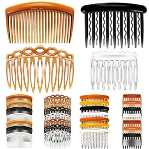 32 Pieces French Hair Side Combs Set Plastic Twist Comb with Hair Clip Bridal Wedding Veil Accessories for Girls Women(9/11/17/23 Teeth)