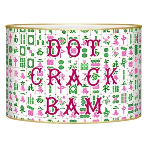 LB6662-Mahjong Dot Crack Bam Pink and Green Letterbox