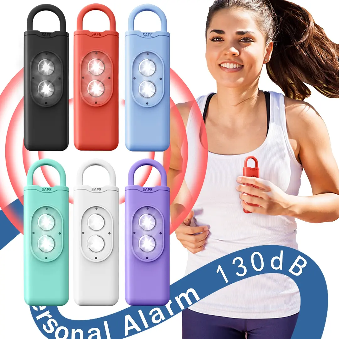 Rechargeable Personal Safety Alarm, 130dB Loud Siren & LED Night Lighting, Portable Wireless Emergency Alarm, Multiple Colors for Daily Personal Protection