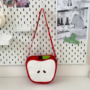 Cute Apple Crossbody Bag, Kawaii Japanese Anime Style Shoulder Bag, Mini Portable Phone Purse, Lightweight Casual Sling Bag for Women, Ideal for Travel, Shopping & Campus