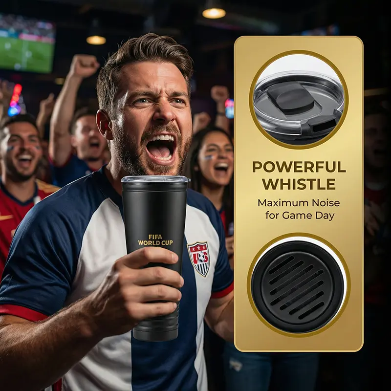 FIFA certified World Cup Black Gold Champions Cup, with built-in