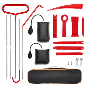 Waterproof stainless steel automotive repair tool set, Emergency Car Fastener Remover Air-Wedge Pump with Storage Bag, Professional Automotive Repair Tools, window and door disassembly tools, Men Gifts, Boyfriend Gift,Tool Box,Tool Gadgets,Red Tool