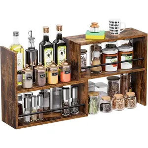 Expandable Cabinet Organizer Shelf, Set of 2 Kitchen Counter Shelves for Countertop Organization  Rack Kitchen Storage Stackable