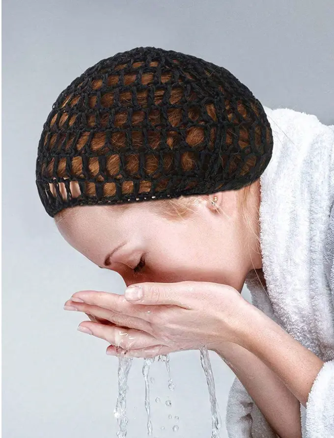 Hair Nets Cap Sleeping Hairnet Snoods Wrap Bonnets Long Straight Curl Wig Head Protector Black Mesh Wrapping Crochet Wave Cook Hats Bun Lift Strap Weaving Sew For Women Ballet