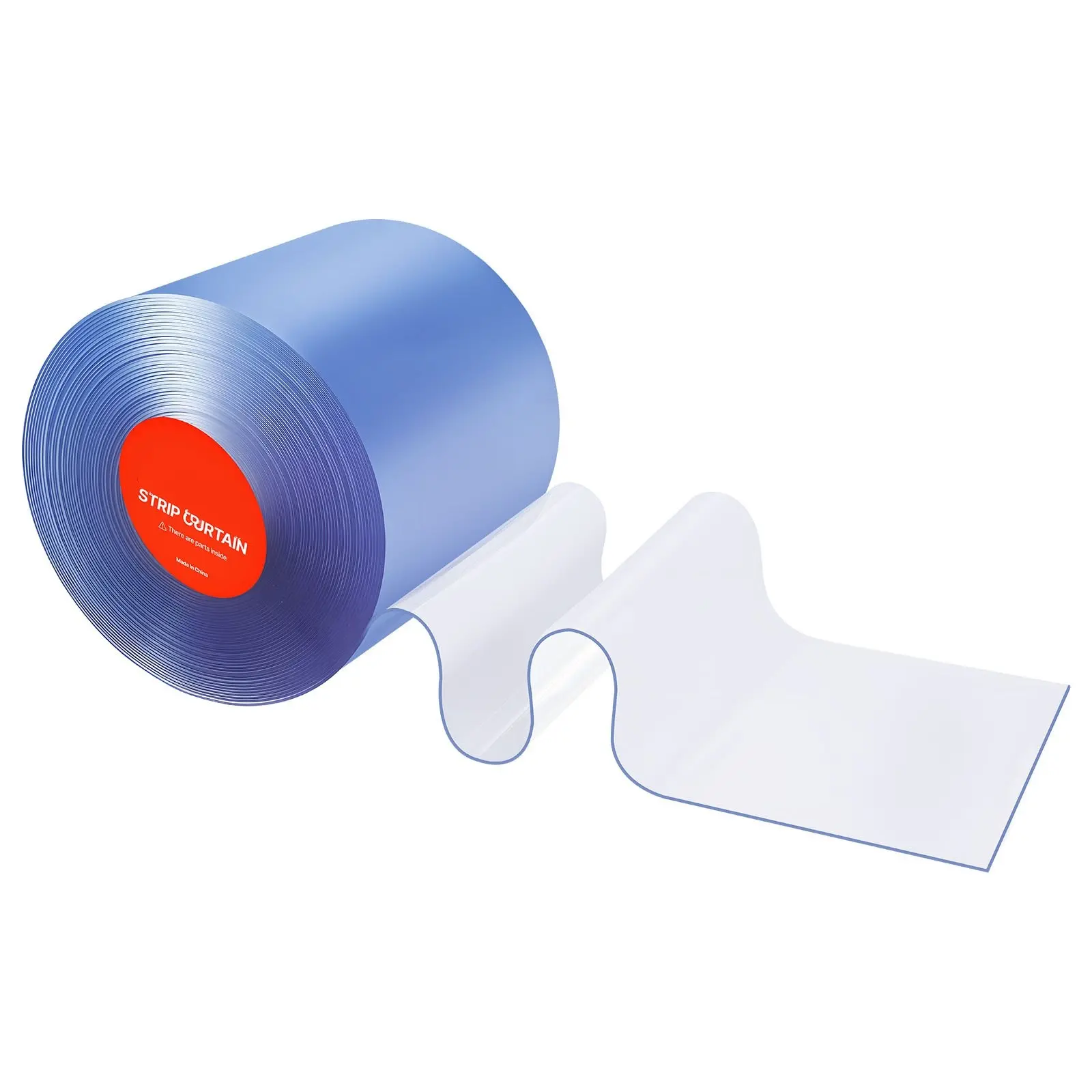 Clear PVC Strip Curtain Bulk Roll, 101 ft Length x 12 in Width, Thermal Insulating Plastic Door Strip, for Supermarket, Garage Doorways