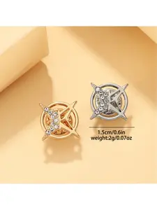 1pc six-pointed star brooch for men, suit corsage, small collar pin, shirt collar button, personalized badge, anti-exposure buckle