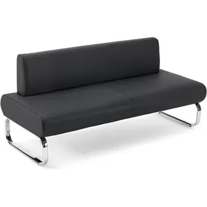 OmySalon Waiting Room Chairs Faux Leather Office Guest Chair, 59’’ Lobby Bench Seating, Reception Area Furniture for Clinic Hospital School