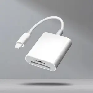 Sd card reader - suitable for iPhone iPadCamera, dual slot storage card reader, photography storage card adapter, plug and play