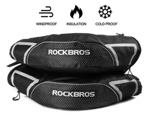 ROCKBROS Thinsulate Windproof Thermal Mountain Bike Handlebar Mittens with 3M Thinsulate Inner, 420D Nylon Outer, Reflective Sign, and Two Pockets