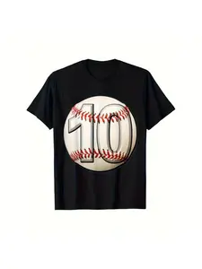 Soft and comfortable 100 cotton men's baseball theme t-shirt--perfect for birthday parties and sports occasions round collar short sleeve black 180 grams local warehouse delivery men's clothing shirt print t-shirt-Valentine's Day gifts for him funny fun p
