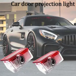 2pcs Car LED Door Logo Projector Lights Welcome Lights Ground Lights, suitable for A, B, C, E, M, GL, GLA, GLC, GLE, GLS series and W176, W246, W205, W212, W156 models