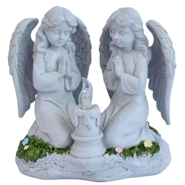 Solar-Powered Angel Statue, Waterproof Garden Ornament, Religious Home Decor, Heartwarming Housewarming or Holiday Gift