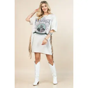 Fringe Western Graphic Print Dress Tunic