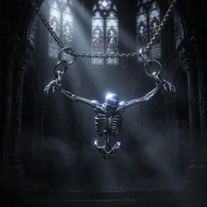 Cursed Skeleton Necklace| Dark Gothic Pendant for Men & Women, Gothic Necklaces, Edgy Necklaces