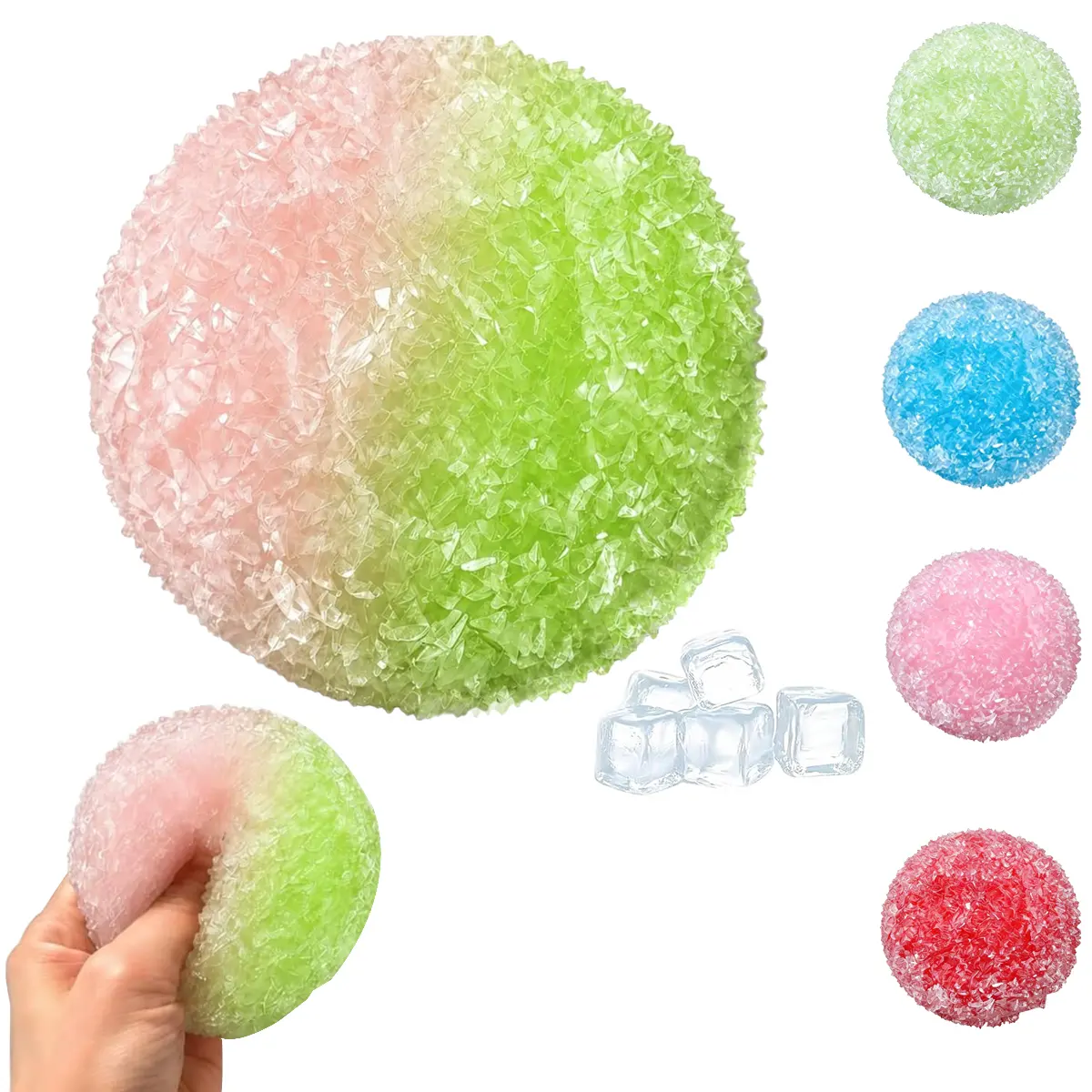High Transparency Ice Ball - ASMR Satisfying Squeeze Toy. Unique Slushy Texture with Enhanced Grip. Durable Moldable Stress Ball for Focus & Anxiety Relief.