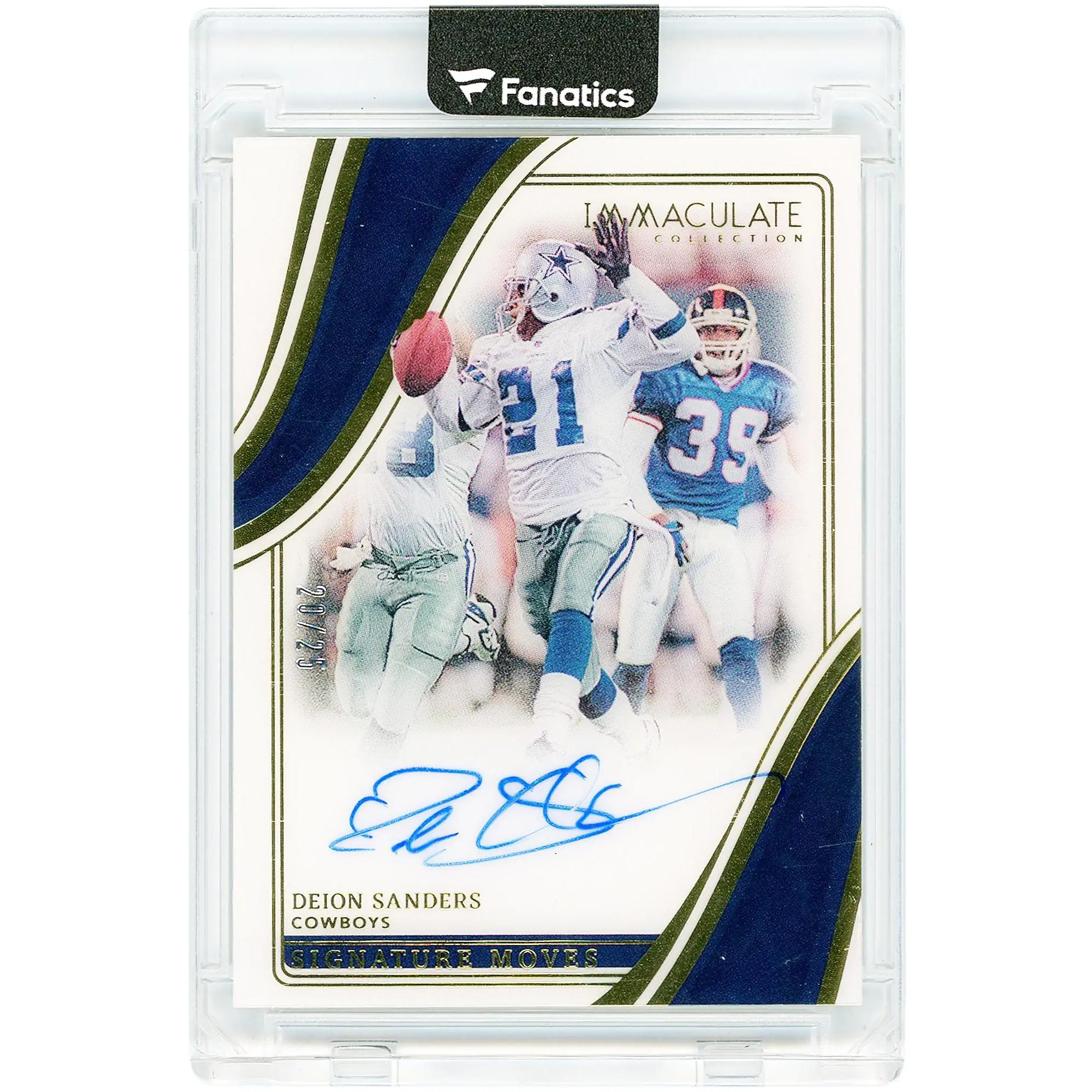 Deion Sanders Dallas Cowboys Autographed 2023 Panini Immaculate Collection Signature Moves #SM-DS #20/25 Card - Fanatics Authentic Certified