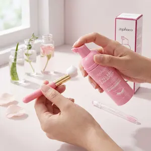 Lashes Care Kit, Gentle Lashes Treatment, Deep Cleanse, Refreshing Makeup Remover Cleanser, Daily Convenient Lashes Care, Liquid Form