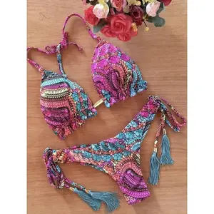 Sexy Bikini Floral Print Swimwear String Bikini Set Push Up Swimsuit Bikinis Women Biquini Beach Bathing Suit Women
