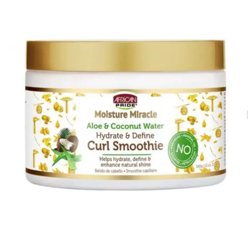 African Pride Moisture Miracle Aloe & Coconut Water Hydrate & Define Smoothie Curl Enhancer - 12oz