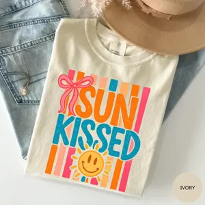 Comfort Colors Summer Sunkissed T-Shirt, Trendy Summer Tee, Beach Life T-Shirt, Women Top, For Woman Gift for Her, Cotton Fabric