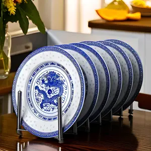 Jingdezhen Ceramic Dinner Plate, 1 Box Underglaze Colorful Ceramic Plate, High Temperature Fired Dinner Plate, Large, Medium and Small Dinner Plates