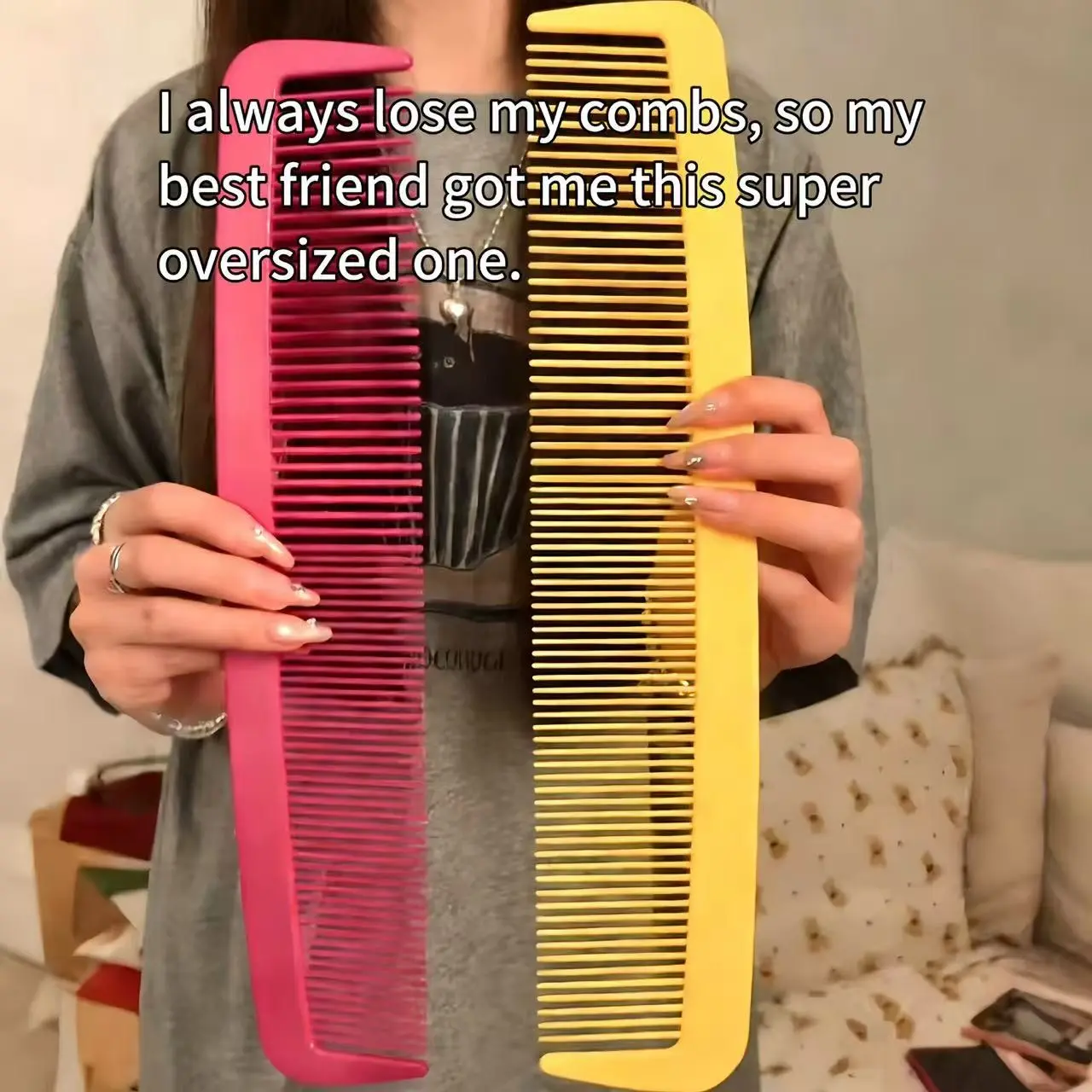 Creative Giant Comb! 38cm Large Fun Giant Comb, Creative Appearance, Perfect Gift, Festival Party Performance Prop, Decorative Prop, Halloween Salon Hair Styling Tool