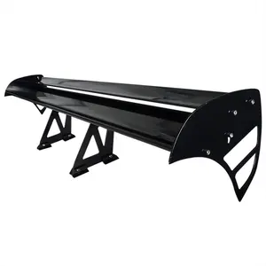 Universal 52" Adjustable Double Deck Black Aluminum Spoiler