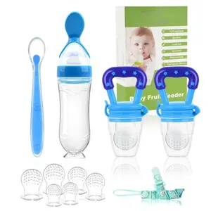 Mother's Day Gift  Baby Fruit Feeder Pacifier | Infant Food Feeder Pacifier & Food Dispensing Spoon | Fresh Fruit Teethers for Babies | Silicone Feeder Baby,Mesh teethers for Babies Gifts for Boys and Girls