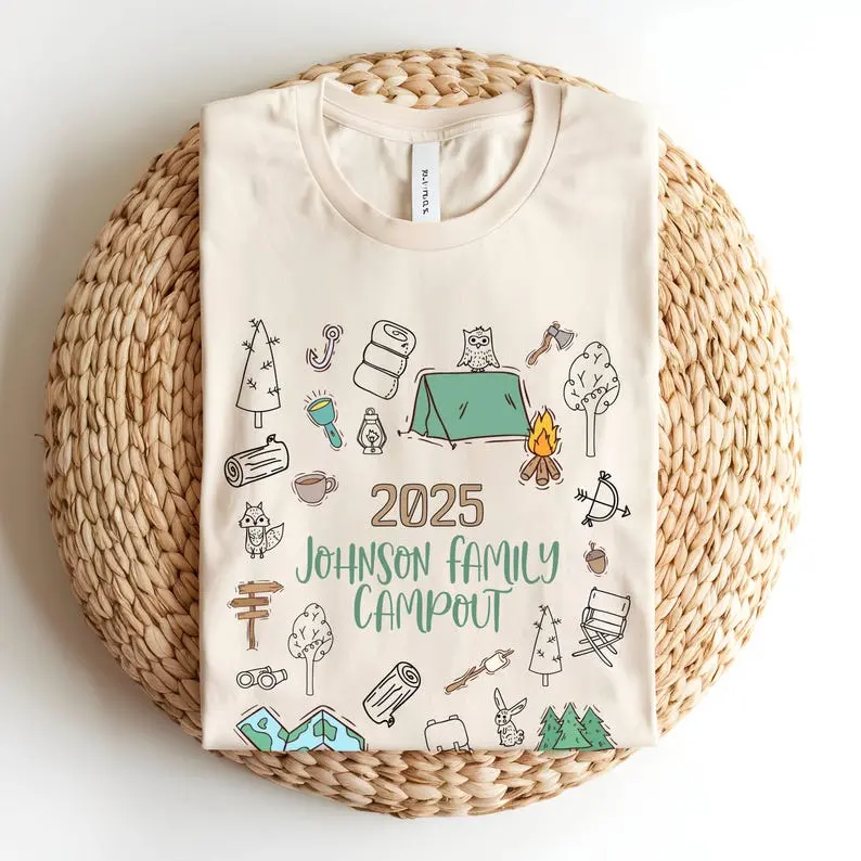 Custom Family Camping Shirt, Group Camp Crew TShirt, Camper Shirt Matching Family Reunion T-shirt