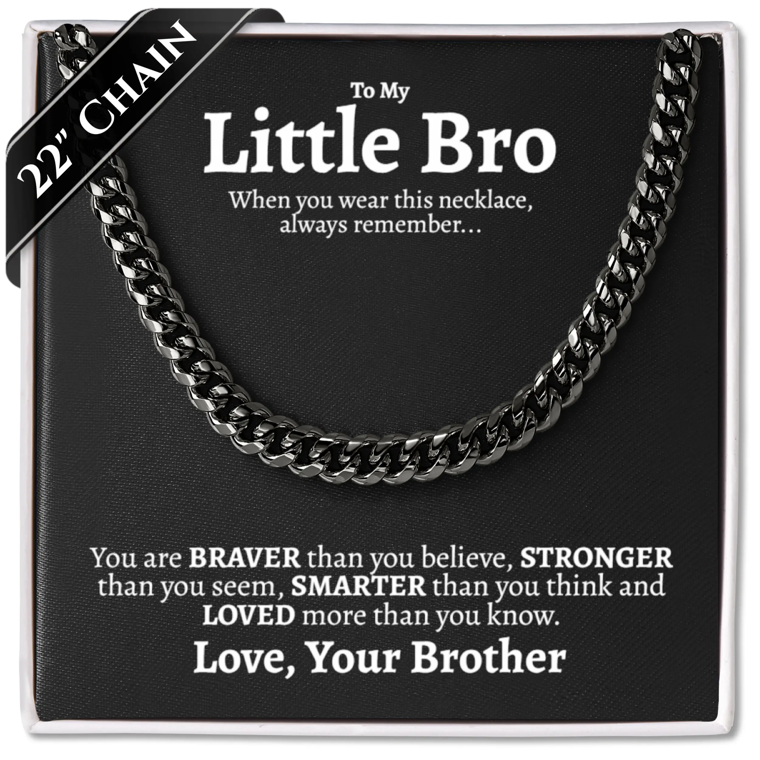 To My Little Brother Necklace, Gift for brother, Gift for Little Brother, Holiday Gift set