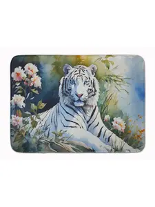 Carolines Treasures DAC3001RUG White Tiger Memory Foam Kitchen Mat, 19x27 in., Animal-Inspired, Art-Themed, Cushioned Kitchen Rug, Animal-Inspired Kitchen Rugs, Art-Themed Kitchen Rugs