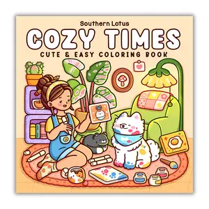 Cozy Times: Coloring Book for Adults and Teens Featuring Girls, Boys, and Pets in Chill Moments and Relaxing Times for Relaxation (Cute & Easy Coloring)