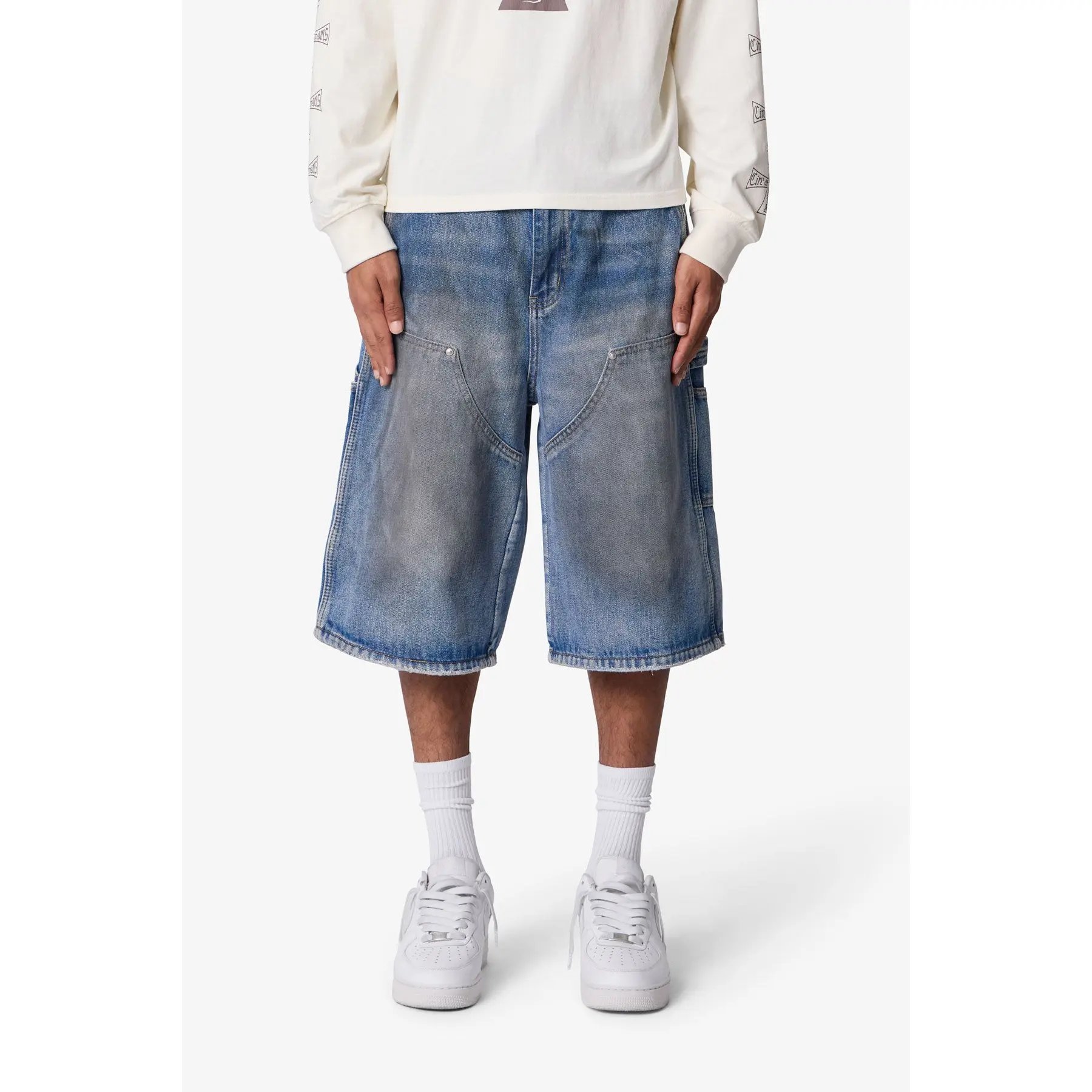 mnml Ultra Baggy Carpenter Shorts - Washed Blue mnml Ultra Baggy Carpenter Shorts - Washed Blue