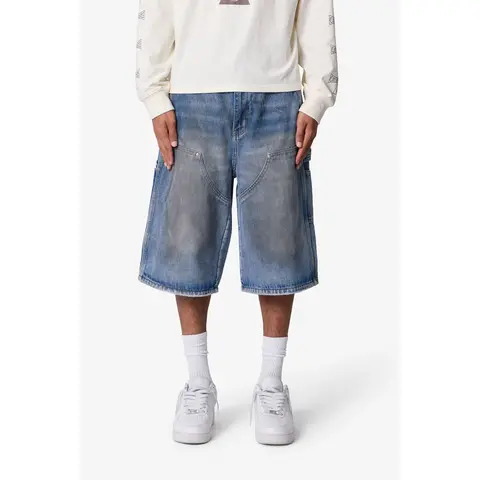 mnml Ultra Baggy Carpenter Shorts - Washed Blue