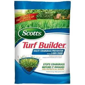 Scotts Turf Builder Halts Crabgrass Preventer with Lawn Food - Pre-Emergent Weed Killer, Fertilizer, 5,000 sq. ft., 13.35 lb.