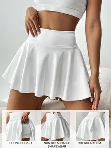 High Waist Tennis Skirt Pants, Dual Layer Anti-Glare Golf/badminton/fitness Shorts, Summer Sports Skirt Pants with Pockets