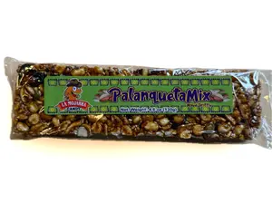 Palanqueta de Cacahuate y Semillas La Mojarra 130 g | La Mojarra Palanqueta Mix Peanut & Seed Brittle Candy Bar 4.6 oz 130 g Authentic Mexican Snack with Roasted Nuts and Sweet Caramel Flavor