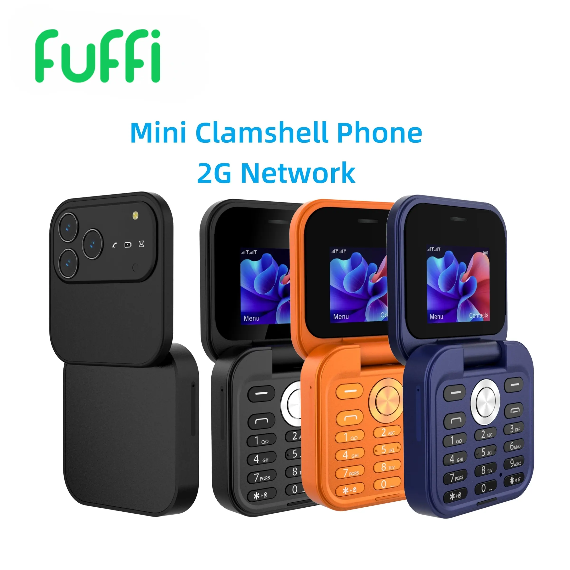 Fuffi Foldable Flip Mini Phone, 1.77 Inch Screen, 2G Network, Dual Sim ...