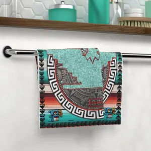 Vibrant Aztec Huelga Bird, Design Face Towel, Bathroom Decor, Gym Towel, Gift for Her, lowrider, Chicano Cotton Lightweight