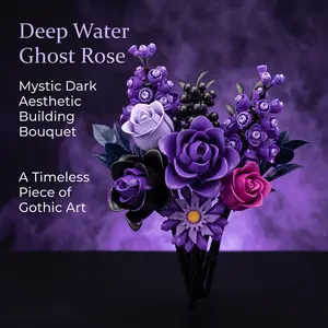 Springtok Gift Rose Bouquet Building Block ABS Resin Plastic Eternal Flower DIY Assembly Toys Home Decor Anniversary Birthday  Valentine's Day Gifts - Decorative