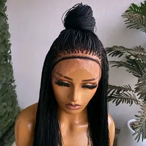 Micro box braid in black in full lace unit