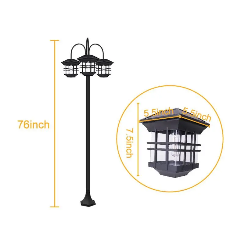 3-Head Solar Light