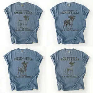 Smart Fella or Fart Smella Dog Shirt Comfort Colors | 50+ Dog Breeds Funny Meme Tee | Sarcastic Dog Lover Graphic Shirt