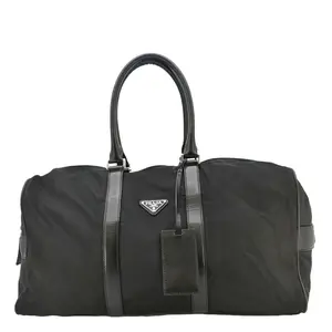 Pre-owned PRADA Re- Nylon and Saffiano Leather travel bags Re Nylon Saffiano Leather Viaggio Duffle Bag Black