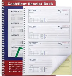 Professional Money and Rent Receipt Book Two Part Carbonless Copy Spiral Bound(1pack)
