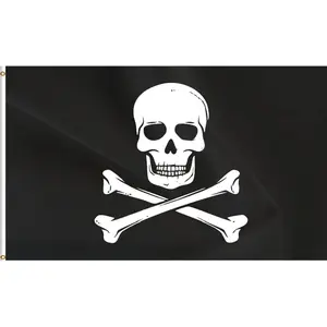Double Sided Pirate Flag Skull and Crossbones Flag - Skull and Crossbones Flag 3x5ft for Indoor and Outdoor Use, Durable Polyester Double Stitching, Flag comes with 2 brass grommets.
